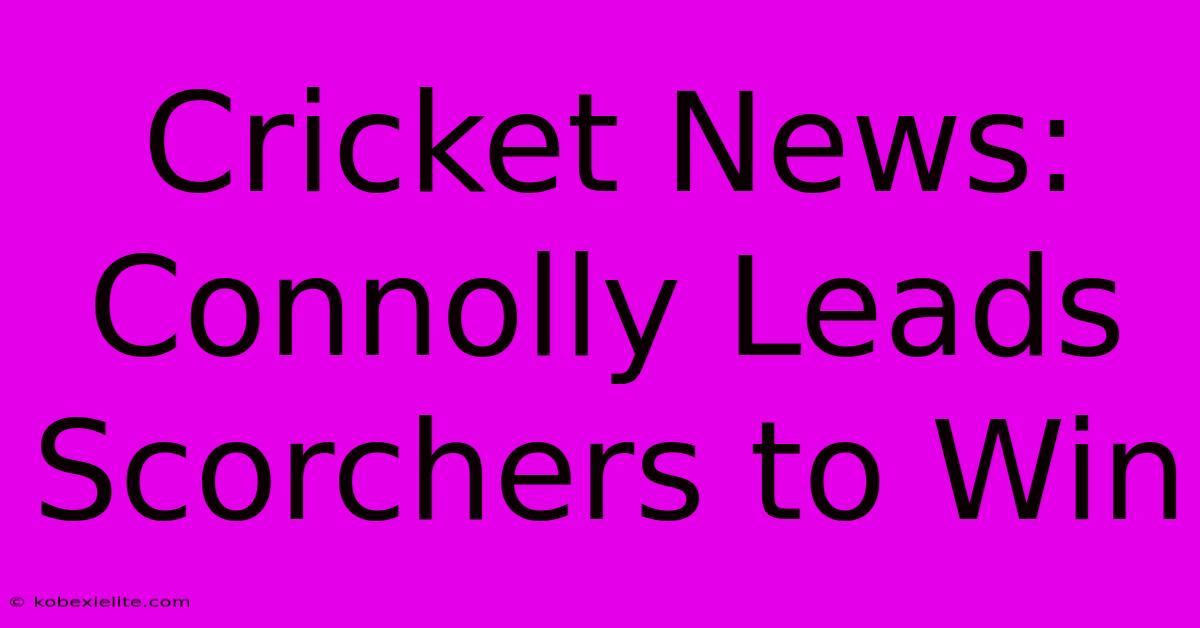 Cricket News: Connolly Leads Scorchers To Win