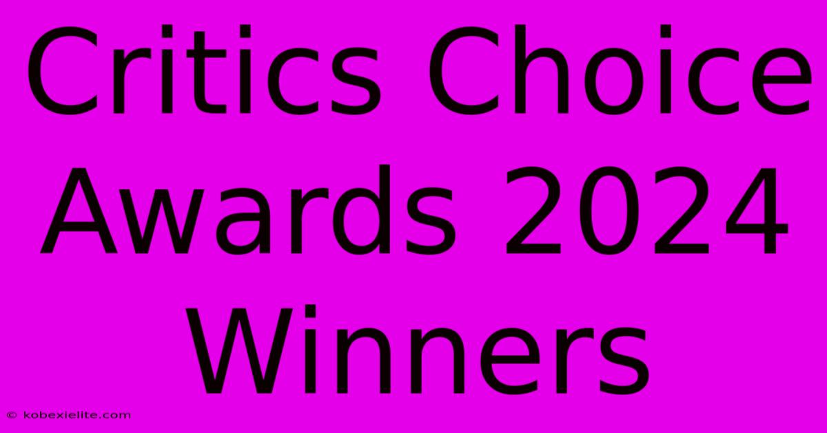 Critics Choice Awards 2024 Winners