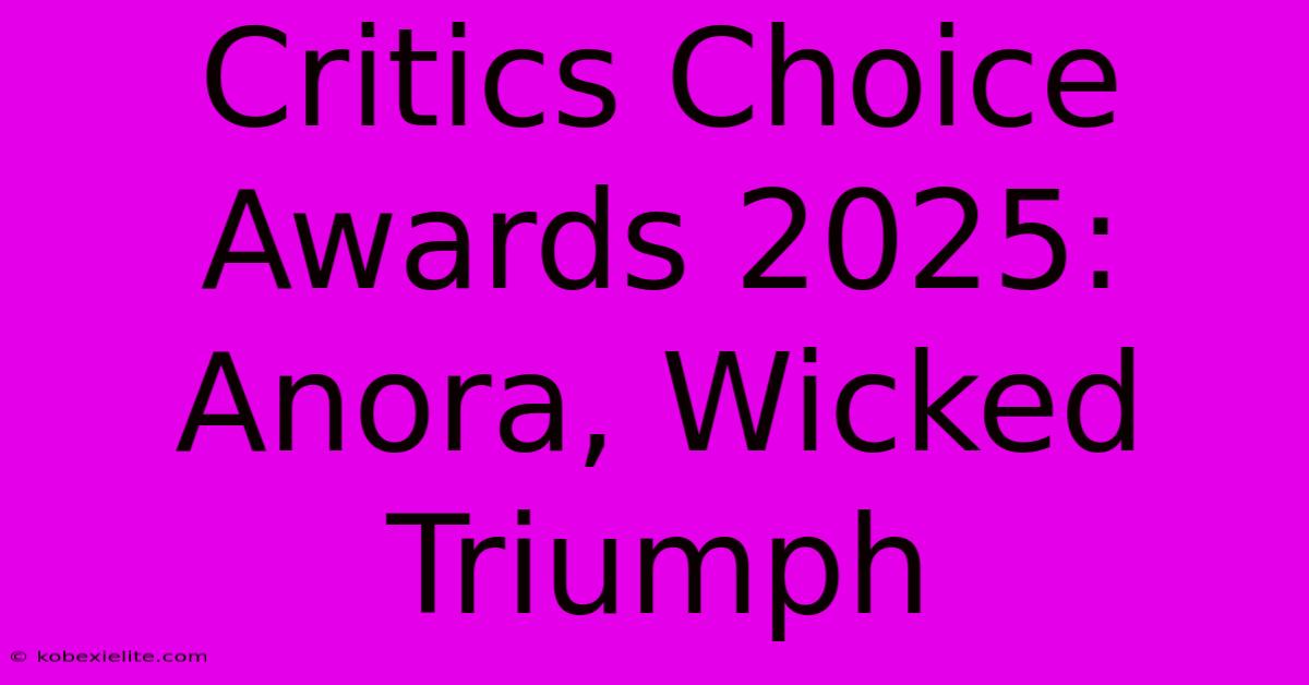 Critics Choice Awards 2025: Anora, Wicked Triumph