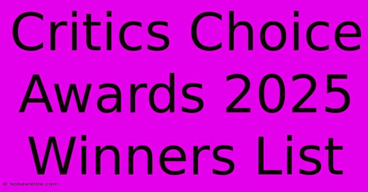 Critics Choice Awards 2025 Winners List