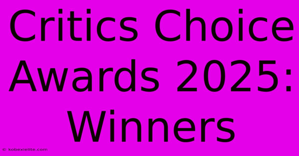 Critics Choice Awards 2025: Winners