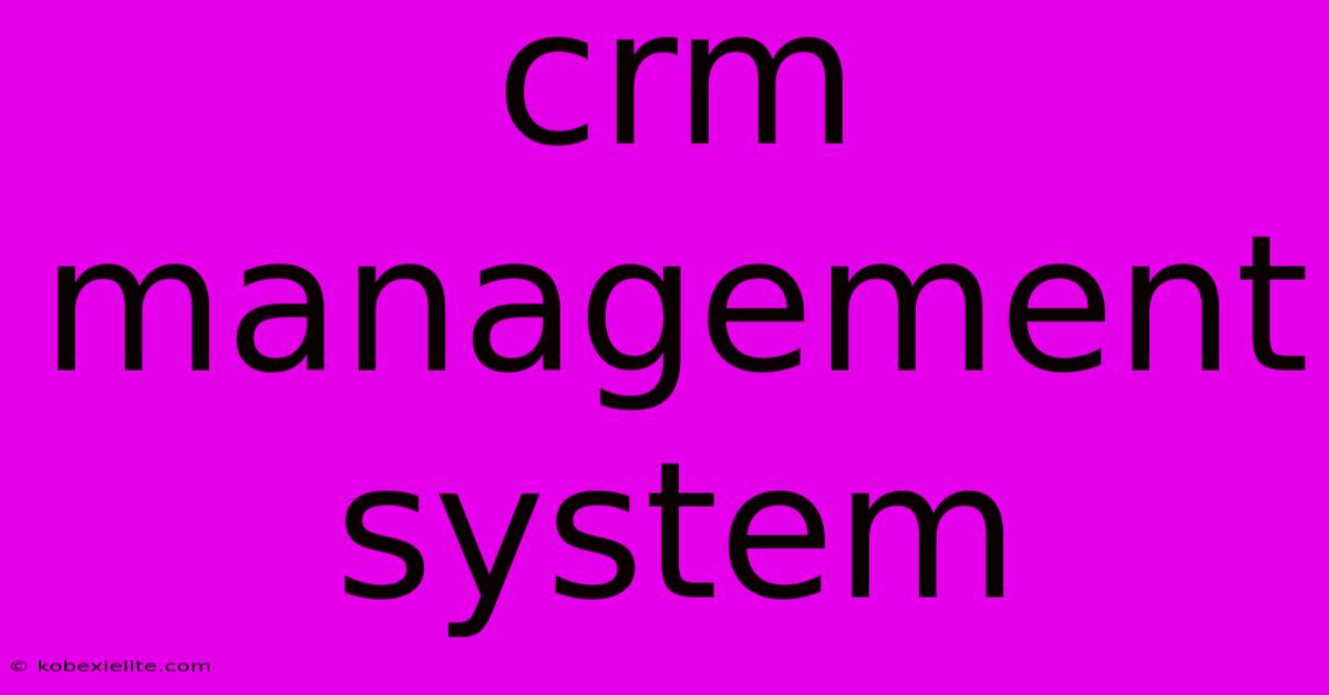 Crm Management System