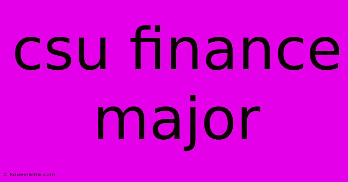 Csu Finance Major Csu Finance Major