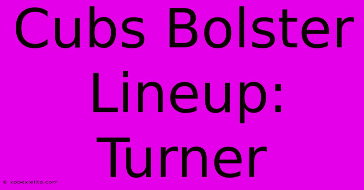 Cubs Bolster Lineup: Turner