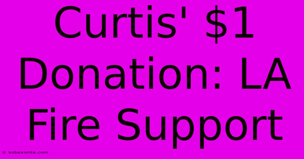 Curtis' $1 Donation: LA Fire Support