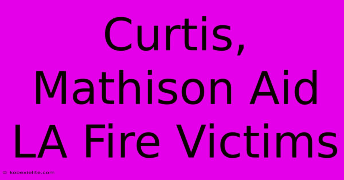 Curtis, Mathison Aid LA Fire Victims