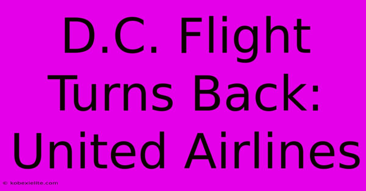 D.C. Flight Turns Back: United Airlines