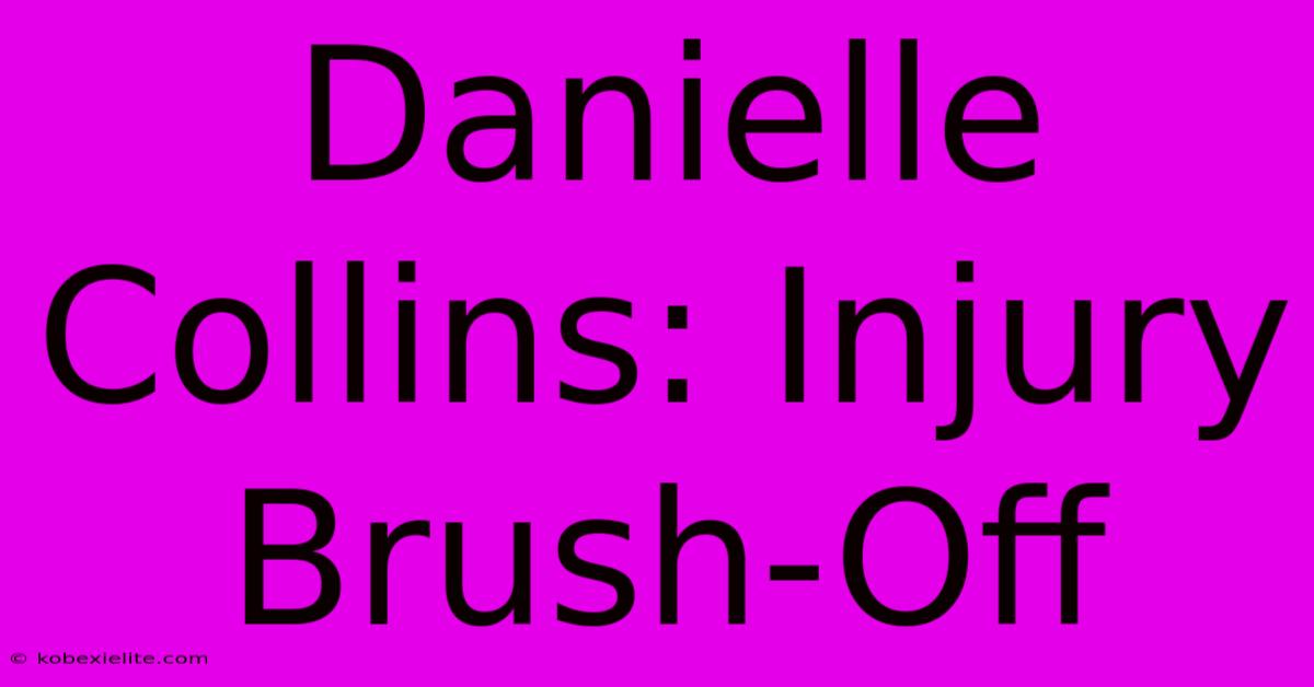 Danielle Collins: Injury Brush-Off