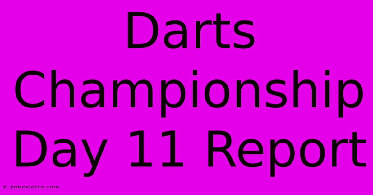 Darts Championship Day 11 Report