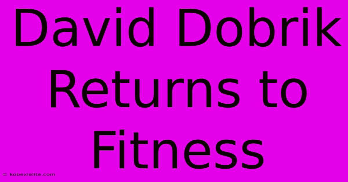 David Dobrik Returns To Fitness