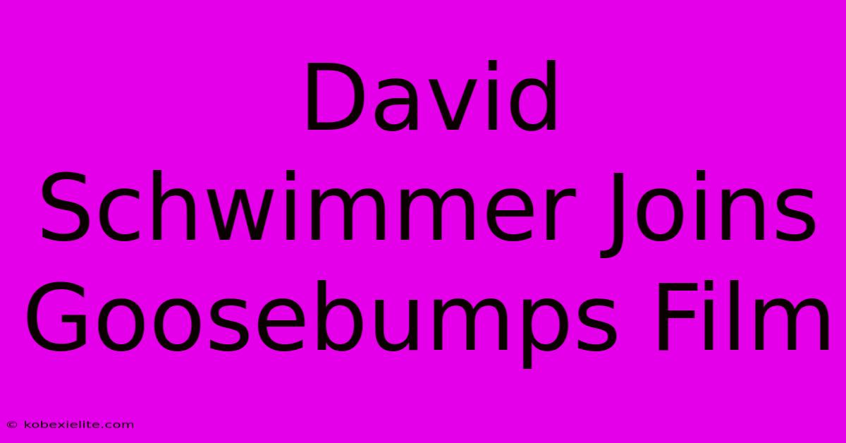 David Schwimmer Joins Goosebumps Film