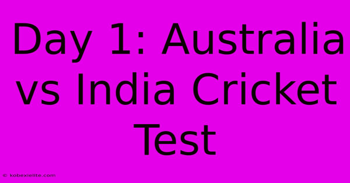 Day 1: Australia Vs India Cricket Test