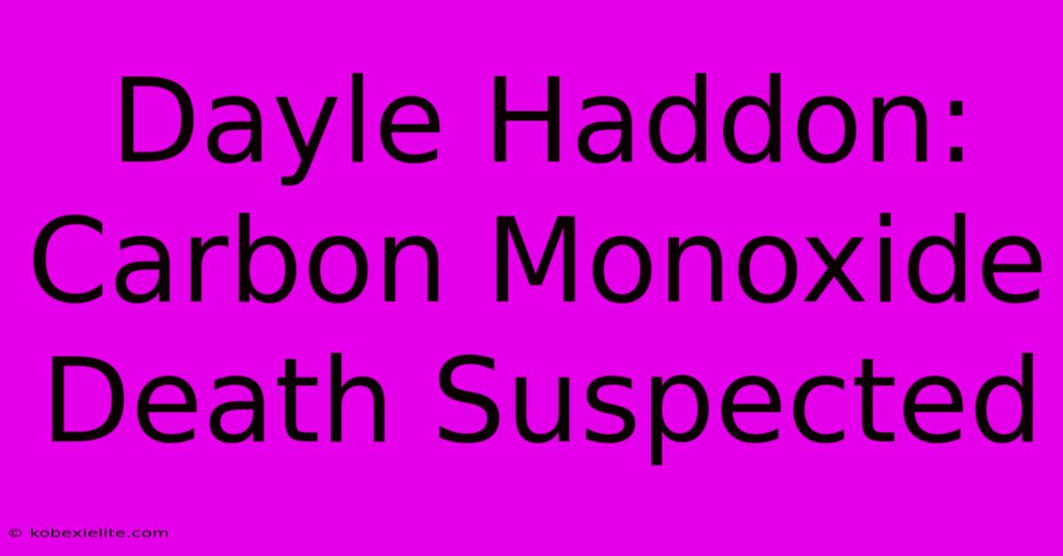 Dayle Haddon: Carbon Monoxide Death Suspected