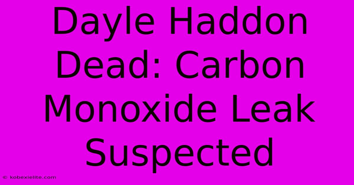 Dayle Haddon Dead: Carbon Monoxide Leak Suspected