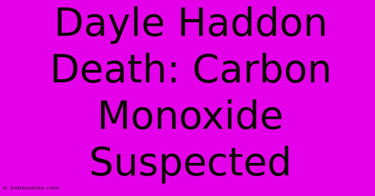 Dayle Haddon Death: Carbon Monoxide Suspected