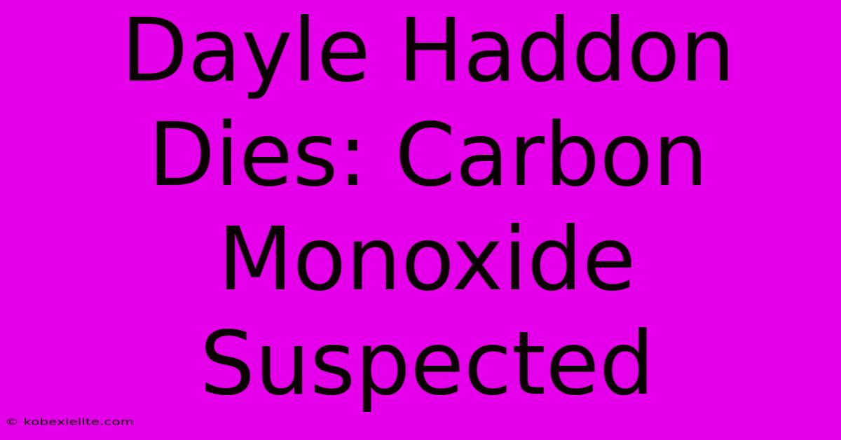 Dayle Haddon Dies: Carbon Monoxide Suspected