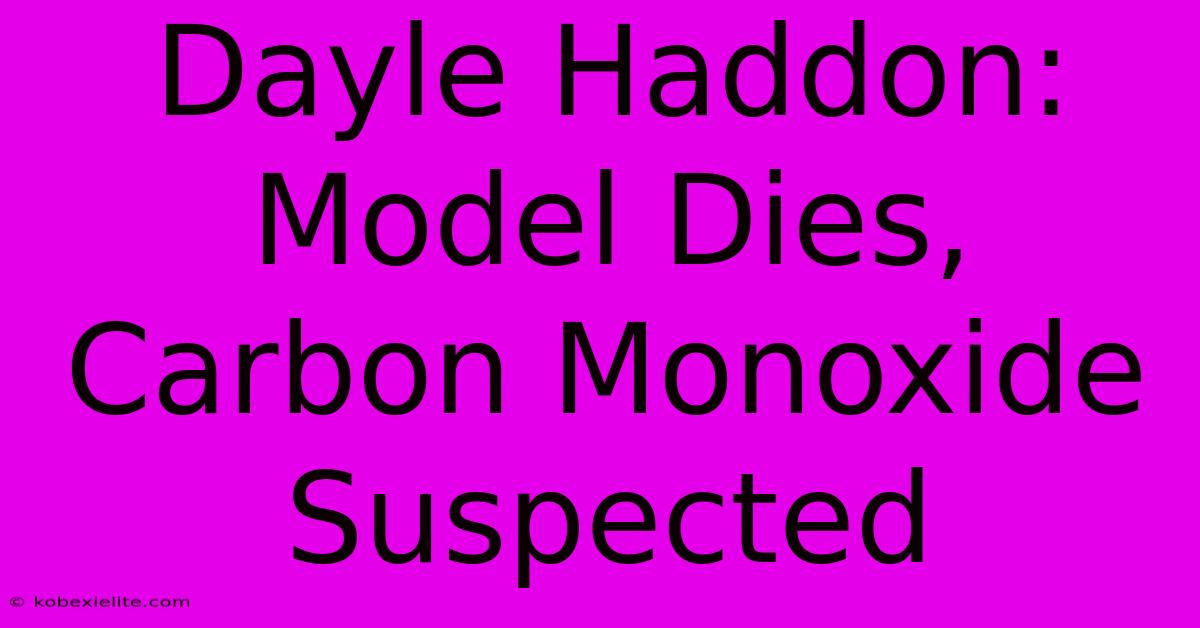 Dayle Haddon: Model Dies, Carbon Monoxide Suspected