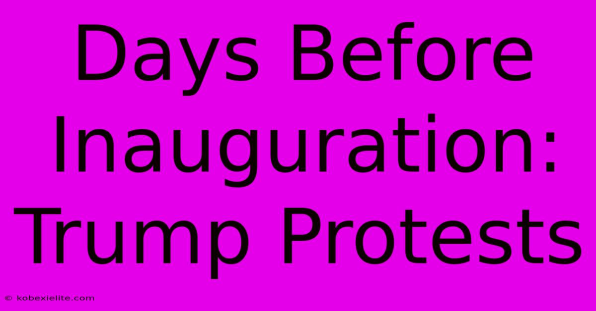 Days Before Inauguration: Trump Protests