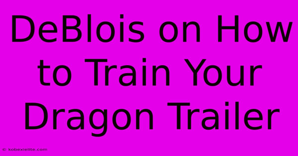 DeBlois On How To Train Your Dragon Trailer