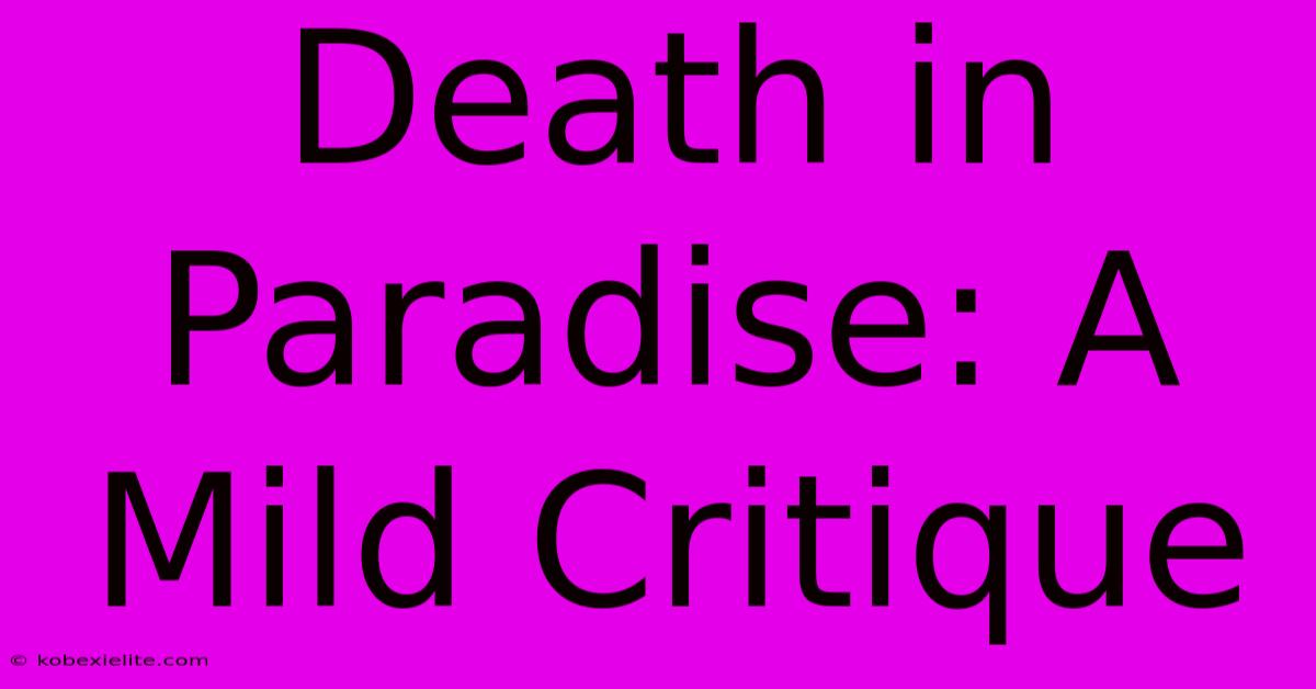 Death In Paradise: A Mild Critique