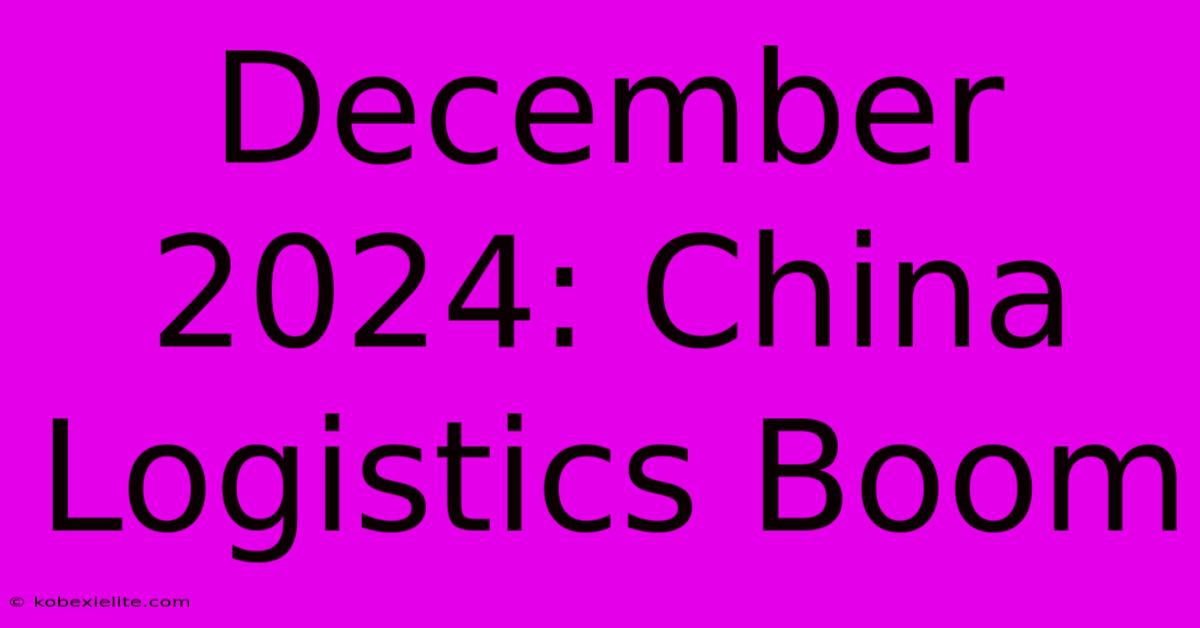 December 2024: China Logistics Boom