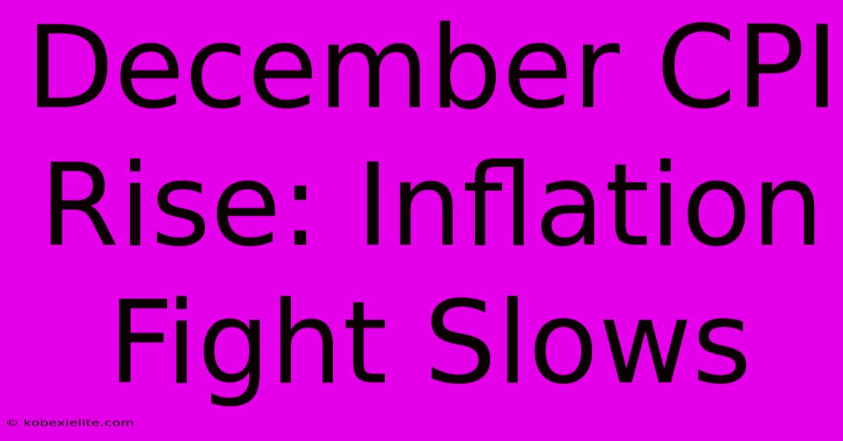 December CPI Rise: Inflation Fight Slows