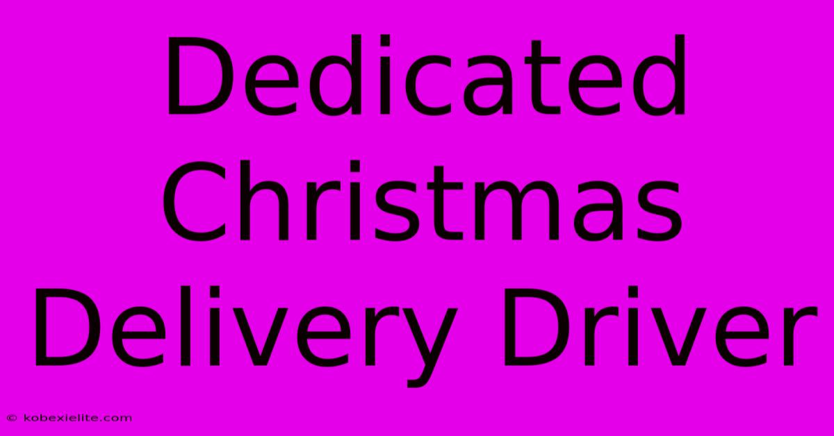 Dedicated Christmas Delivery Driver