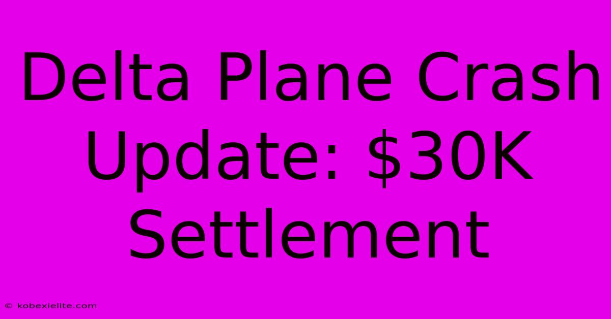 Delta Plane Crash Update: $30K Settlement