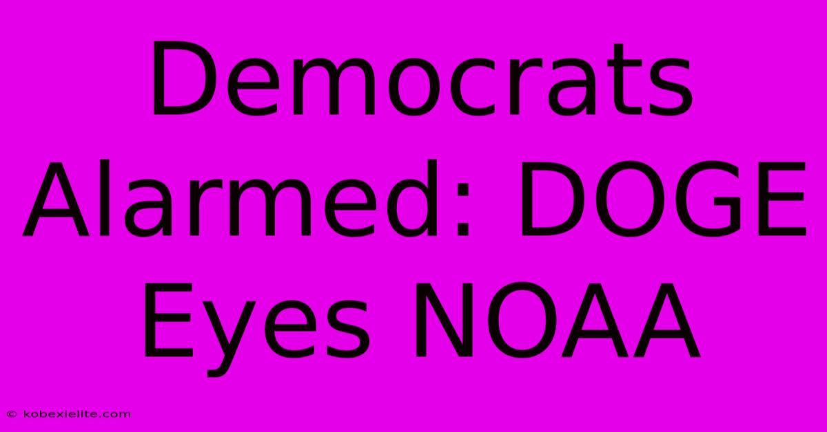 Democrats Alarmed: DOGE Eyes NOAA