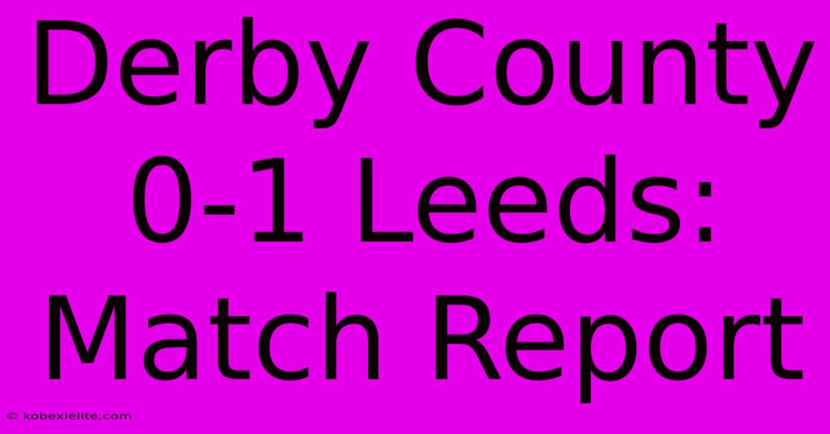 Derby County 0-1 Leeds: Match Report