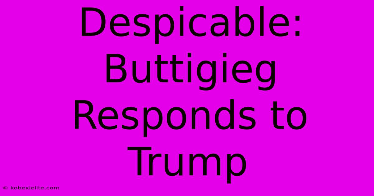 Despicable: Buttigieg Responds To Trump