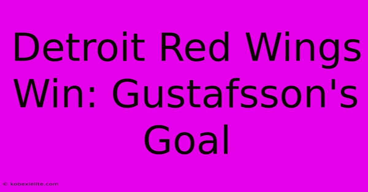 Detroit Red Wings Win: Gustafsson's Goal