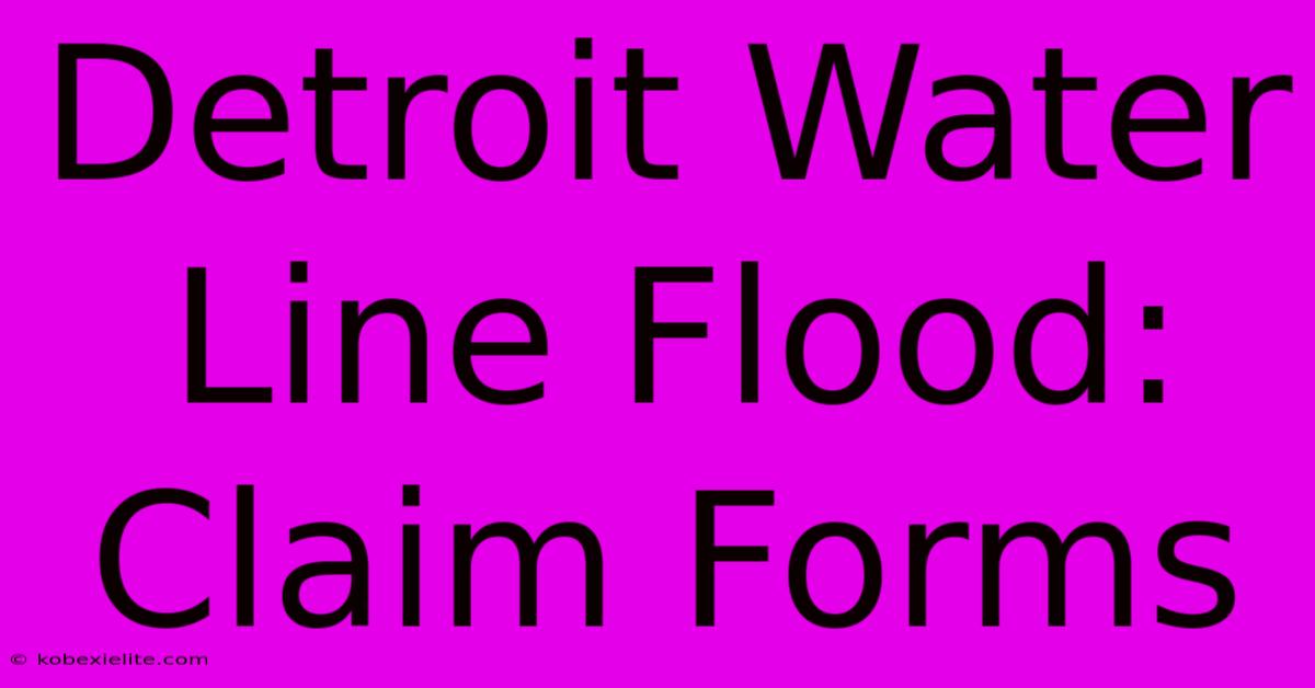 Detroit Water Line Flood: Claim Forms