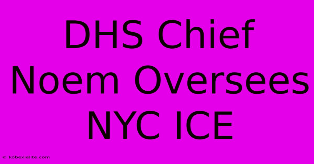 DHS Chief Noem Oversees NYC ICE