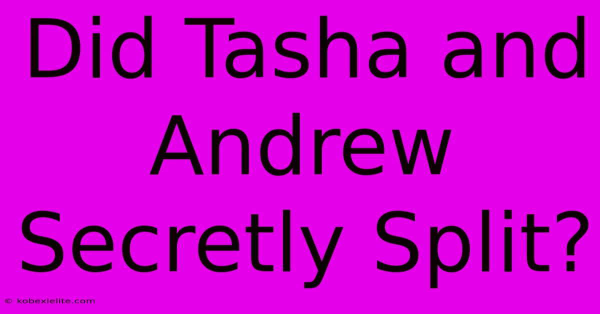 Did Tasha And Andrew Secretly Split?