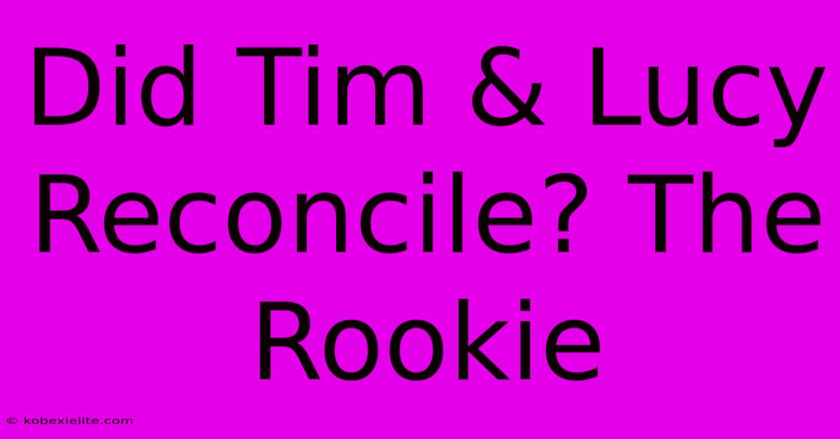 Did Tim & Lucy Reconcile? The Rookie