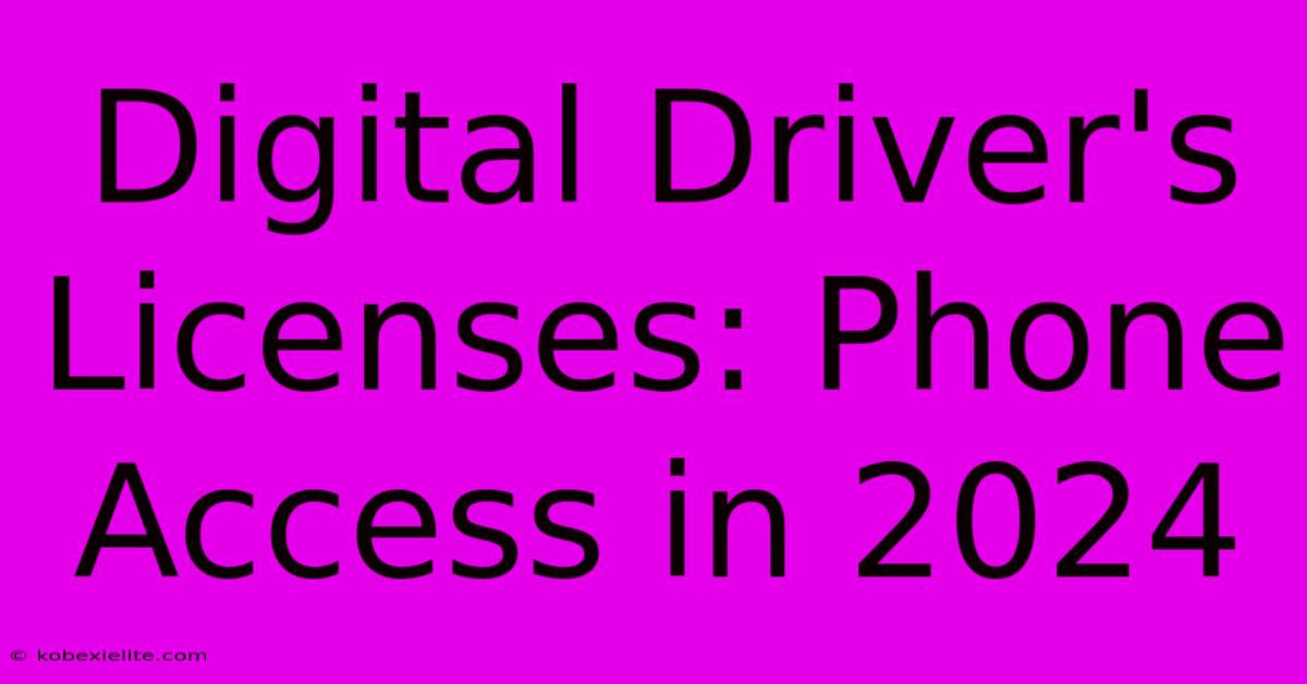 Digital Driver's Licenses: Phone Access In 2024