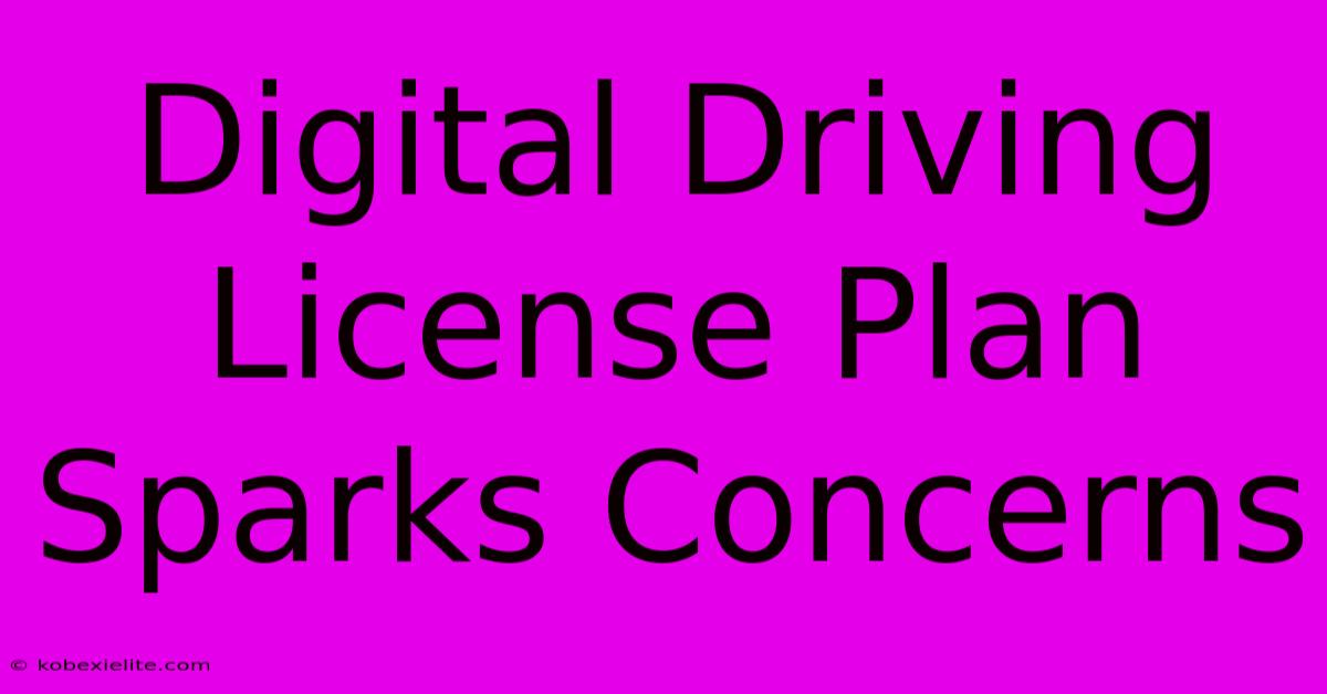 Digital Driving License Plan Sparks Concerns