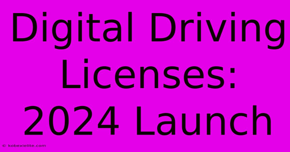 Digital Driving Licenses: 2024 Launch