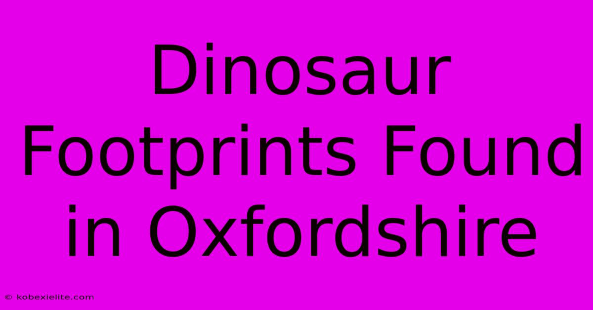 Dinosaur Footprints Found In Oxfordshire