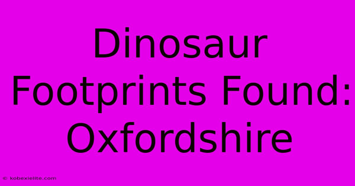 Dinosaur Footprints Found: Oxfordshire