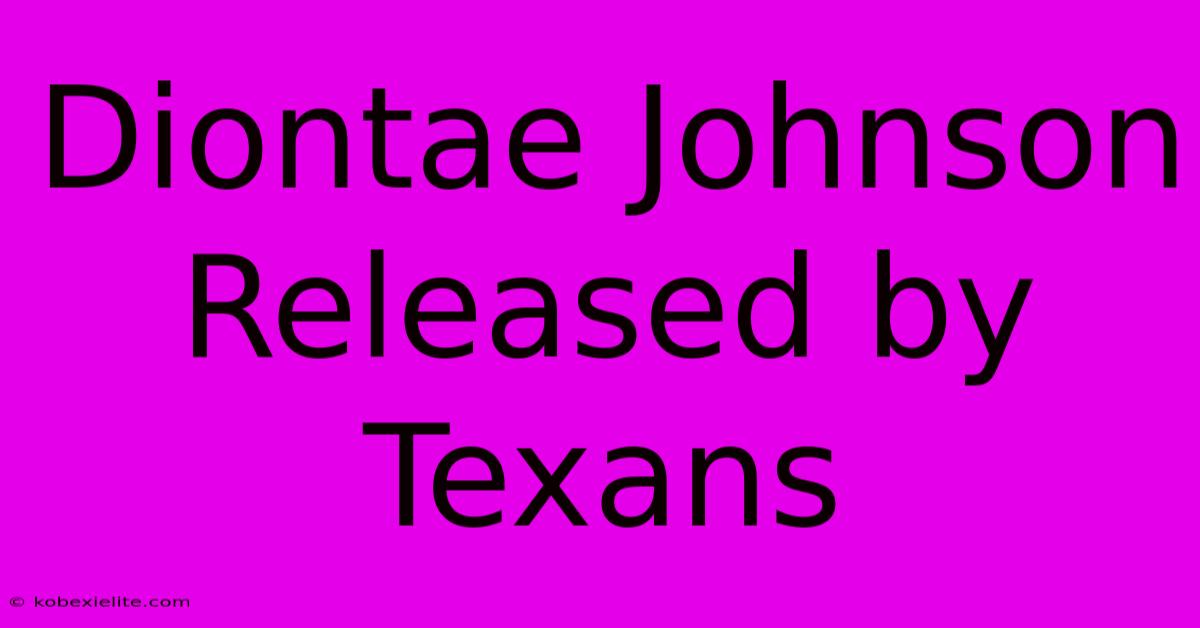 Diontae Johnson Released By Texans