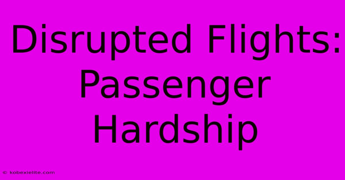 Disrupted Flights: Passenger Hardship