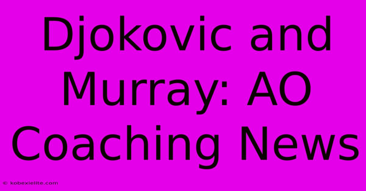 Djokovic And Murray: AO Coaching News