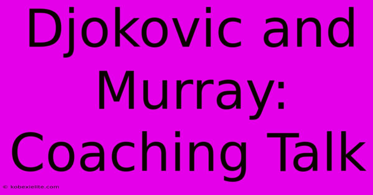 Djokovic And Murray: Coaching Talk