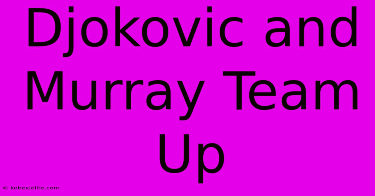 Djokovic And Murray Team Up