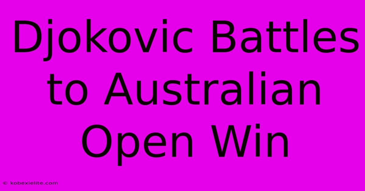 Djokovic Battles To Australian Open Win