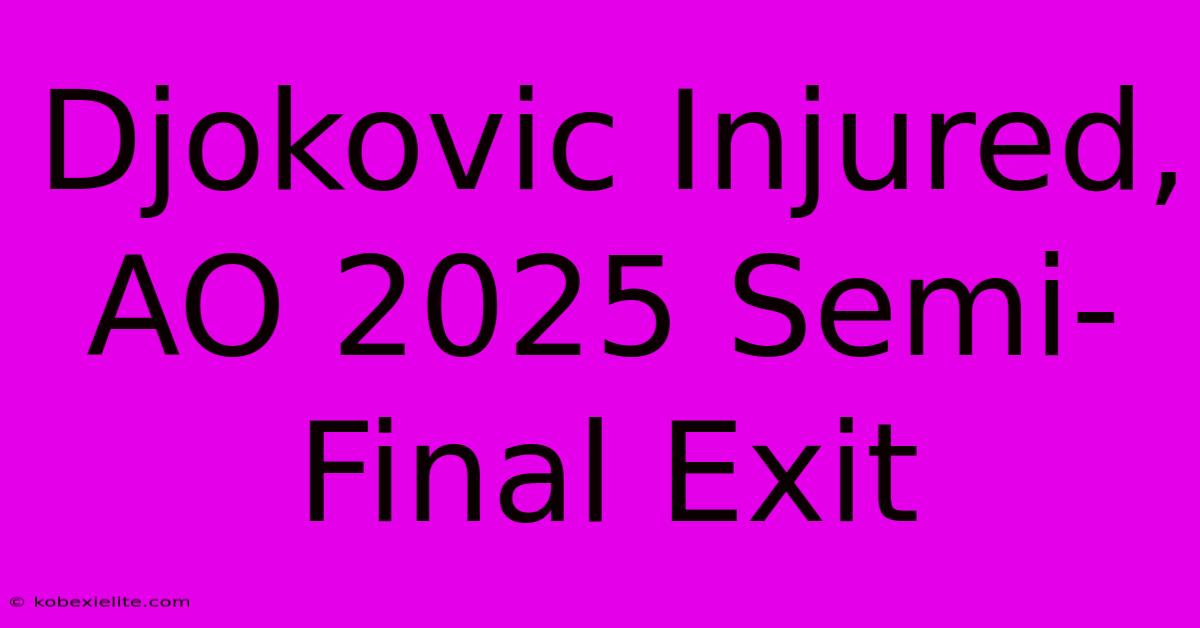 Djokovic Injured, AO 2025 Semi-Final Exit