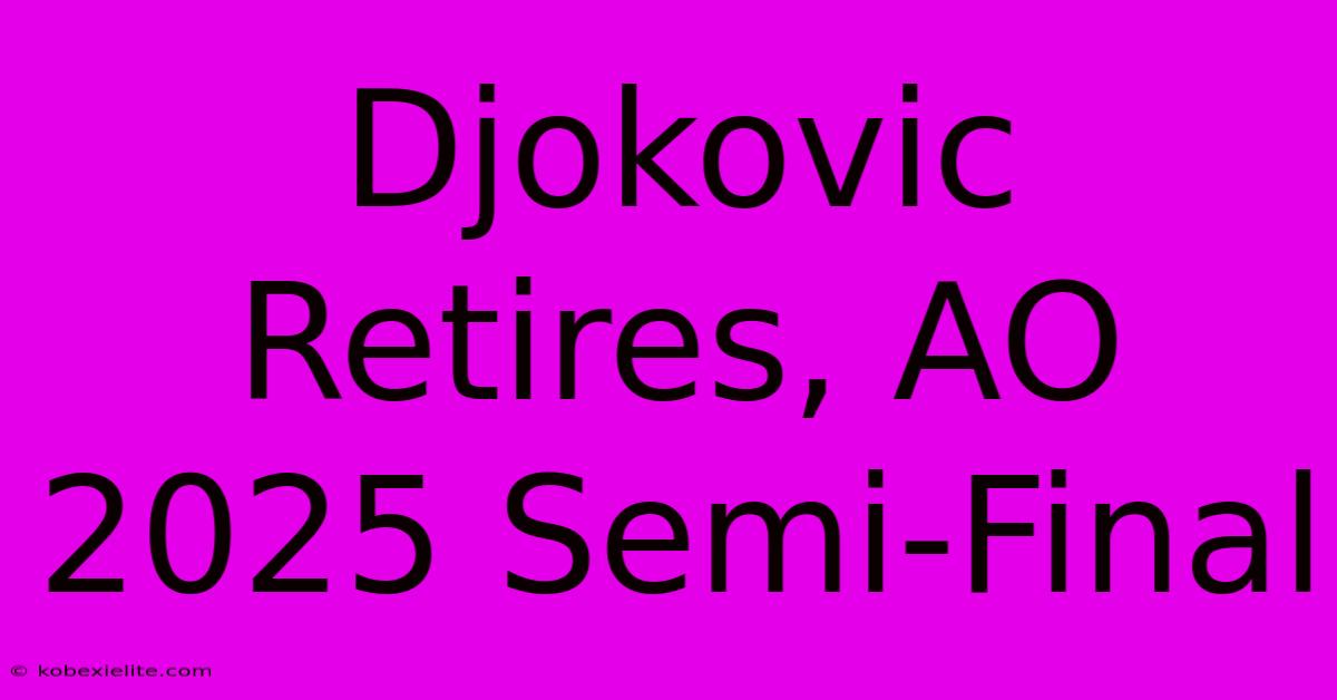 Djokovic Retires, AO 2025 Semi-Final