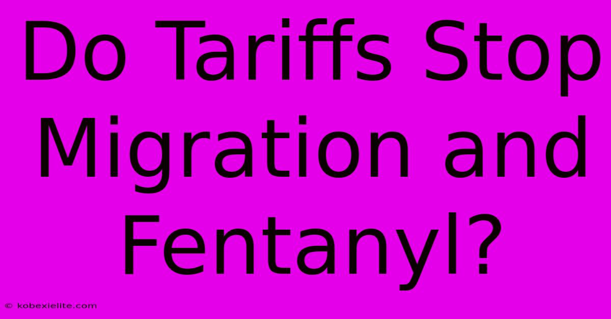 Do Tariffs Stop Migration And Fentanyl?